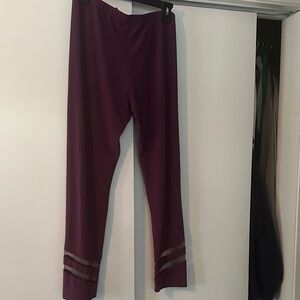 IC COLLECTION Plum Leggings with Reflective Hem Stripes